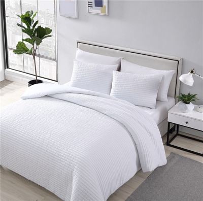 The Nesting Company Palm 3 Piece Comforter Set In White