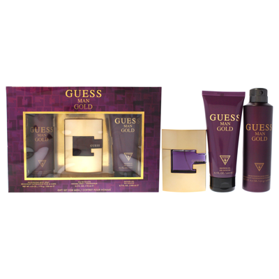 Guess For Men - 3 Pc Gift Set 2.5oz Edt Spray, 6.0oz Deodorizing Body Spray, 6.7oz Shower Gel In Purple