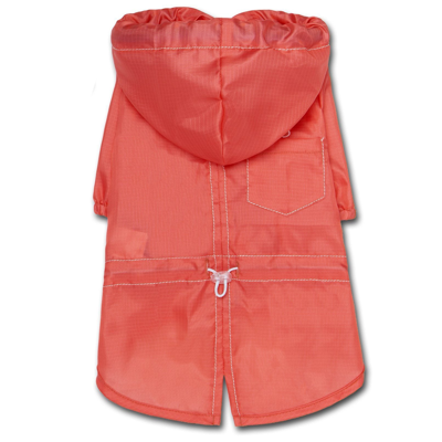 Touchdog Split-vent Designer Waterproof Dog Raincoat In Red