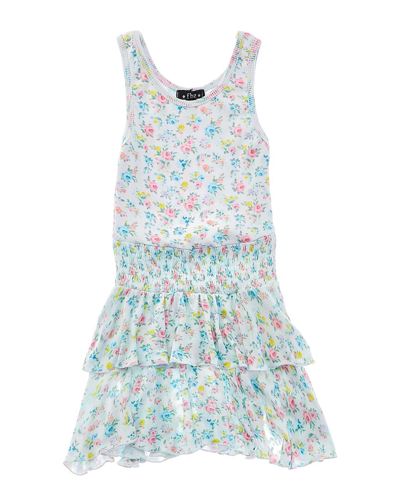 Flowers By Zoe Kids' Girl's Multicolor Floral Tiered Ruffle Dress