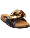 Jw Anderson Chain Leather Sandal In Black