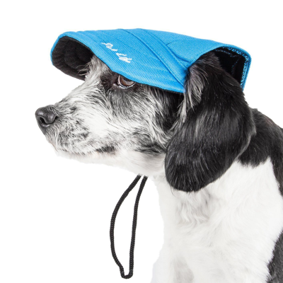 Pet Life 'cap-tivating' Uv Protectant Adjustable Fashion Dog Hat Cap In Blue