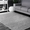 Nuloom Hand Woven Chunky Woolen Cable Rug In Grey