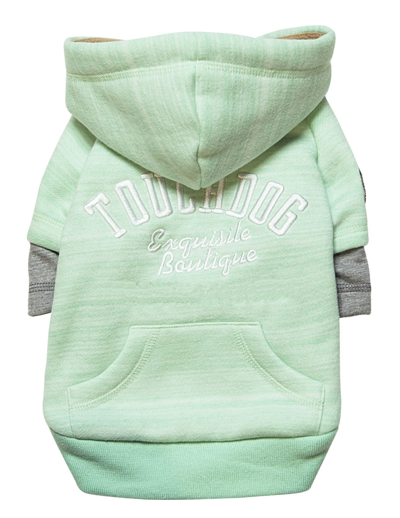 Touchdog Hampton Beach Ultra-soft Blasted Cotton Hooded Dog Sweater In Green