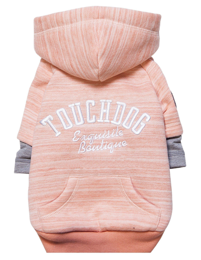 Touchdog Hampton Beach Ultra-soft Blasted Cotton Hooded Dog Sweater In Pink
