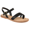 Journee Collection Vasek Womens Strappy Slingback Flat Sandals In Black