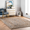 Nuloom Hand Braided Eliz Jute In Blue