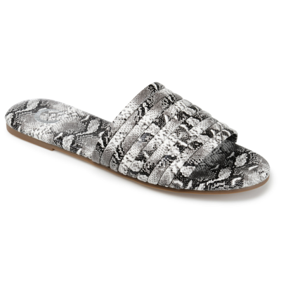 Journee Collection Marisol Womens Printed Caged Slide Sandals In Black/white