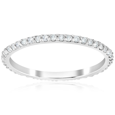 Pompeii3 3/8ct Diamond Eternity Ring 14k White Gold Womens Stackable Wedding Band