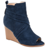 Journee Collection Sabeena Wedge Peep Toe Bootie In Blue