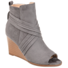Journee Collection Sabeena Wedge Peep Toe Bootie In Grey