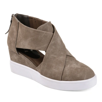 Journee Collection Women's Seena Sneaker Wedge In Grey