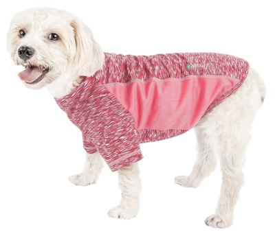 Pet Life Active 'warf Speed' Heathered Ultra-stretch Yoga Fitness Dog T-shirt In Pink
