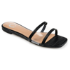 Journee Collection Ramira Womens Embossed Slip On Slide Sandals In Black