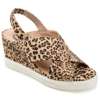 Journee Collection Women's Ronnie Wedge Sandals Women's Shoes In Brown