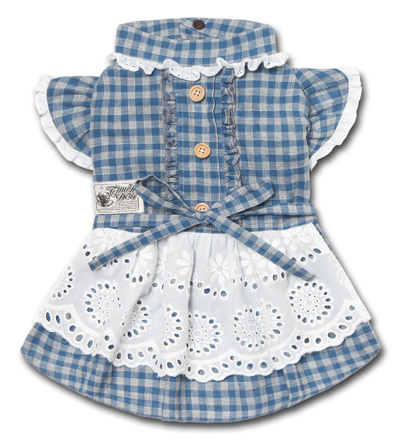 Touchdog 'i Love Poochi' Classical Plaid Fashion Designer Dog Dress In Blue