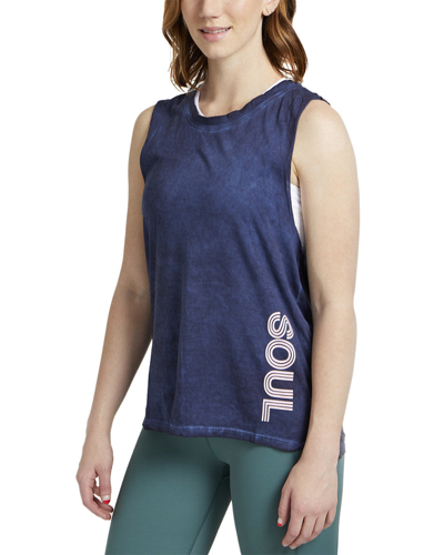 Soul By Soulcycle Novelty Navy Tank Top In Blue