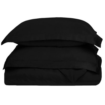 Superior 300 Thread Count Solid Duvet Cover Set In Black