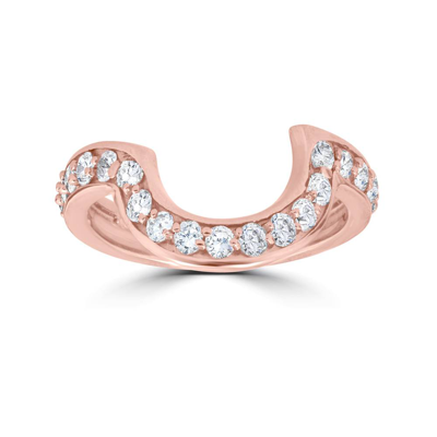 Pompeii3 1/2 Cttw 14k Rose Gold Diamond Curved Contour Band For Forever Us 2 Stone Ring In Pink