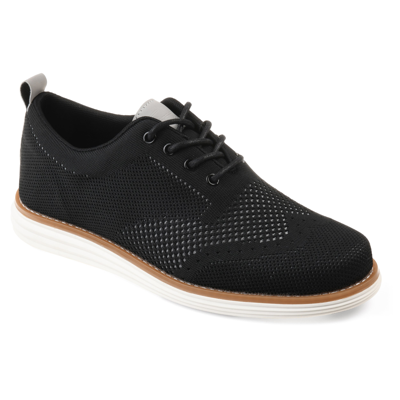 Vance Co. Men's Ezra Tru Comfort Foam Knit Wingtip Dress Shoes In Black