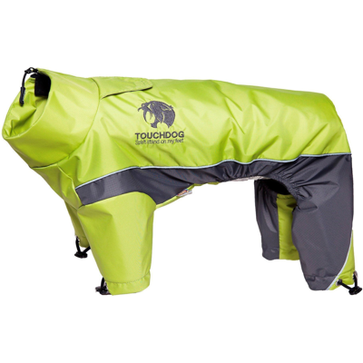 Touchdog Quantum-ice Adjustable And Reflective Full-body Winter Dog Jacket In Yellow