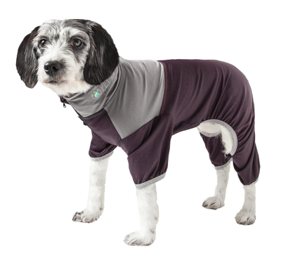 Pet Life Active 'embarker' 4-way Stretch Fitness Yoga Full Body Dog Tracksuit In Red