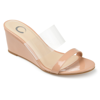 Journee Collection Women's Angelina Lucite Wedge Women's Shoes In Beige