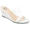 Journee Collection Women's Angelina Lucite Wedge Women's Shoes In White