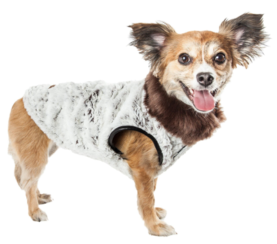 Pet Life Luxe 'purrlage' Pelage Designer Fashion Fur Dog Coat In White