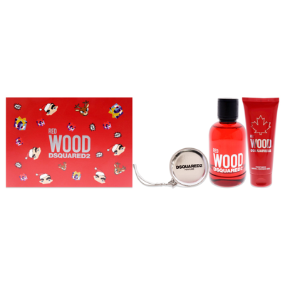 Dsquared2 Red Wood By  For Women - 3 Pc Gift Set 3.4oz Edt Spray, 3.4oz Perfumed Bath And Shower Gel,