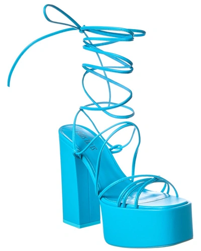 Paris Texas Tie-detail Open-toe Platform Sandals In Blue