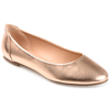 Journee Collection Womens Kavn Medium And Wide Width Comfort Insole Slip On Round Toe Ballet Flats In Gold