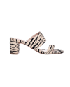 42 Gold Liya Sandal In Zebra Suede In Beige