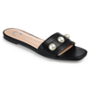 Journee Collection Journee Leonie Pearly Stud Slide Sandal In Black