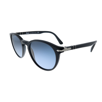 Persol Po 3152s 9014q8 49mm Unisex Round Sunglasses In Black