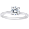 Pompeii3 3/4 Ct Diamond Solitaire Engagement Ring Twist Band 14k White Gold In White