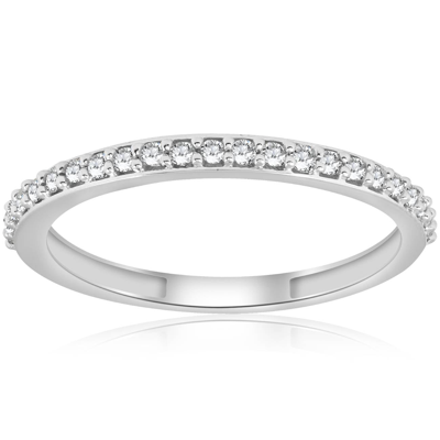 Pompeii3 1/8ct Stackable Womens Diamond Wedding Ring 10k White Gold