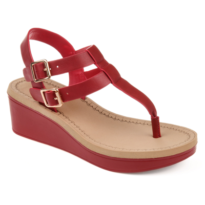 Journee Collection Collection Women's Tru Comfort Foam Bianca Wedge Sandal In Red