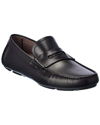 Ferragamo Newton Leather Moccasins In Black