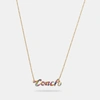 Coach Outlet Signature Script Necklace In Grey