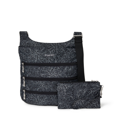 Baggallini Big Zipper Bag With Rfid In Midnight Blossom