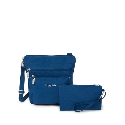 Baggallini Pocket Crossbody With Rfid In Blue