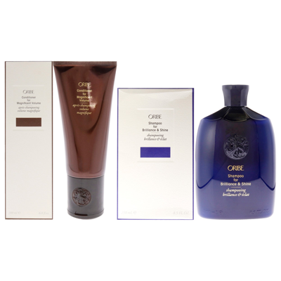 Oribe Conditioner For Magnificent Volume And Shampoo For Brillianceshine Kit By  For Unisex - 2 Pc Ki In Brown