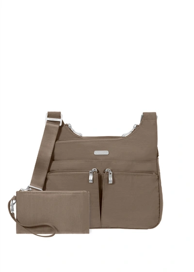 Baggallini Cross Over Crossbody With Rfid In Grey