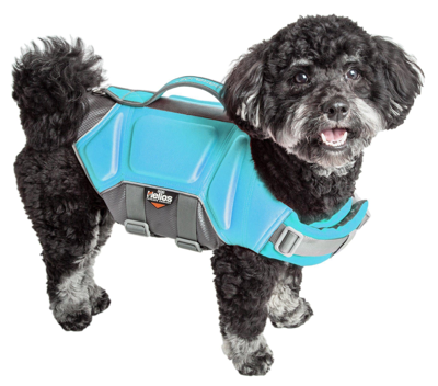 Dog Helios 'tidal Guard' Multi-point Strategically-stitched Reflective Pet Dog Life Jacket Vest In Blue