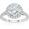 Pompeii3 2 1/2 Ct Halo Round Cut Diamond Engagement Ring 14k White Gold In Silver