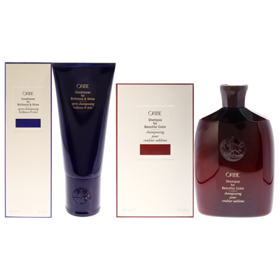 Oribe Conditioner For Brilliance And Shine And Shampoo For Beautiful Color Kit By  For Unisex - 2 Pc  In Red