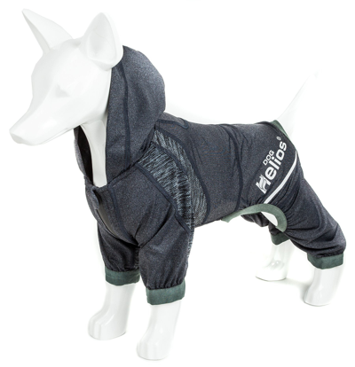 Dog Helios 'namastail' Lightweight 4-way-stretch Yoga Performance Dog Tracksuit Hoodie In Grey