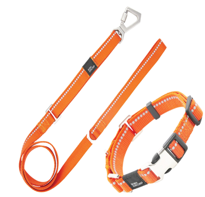 Pet Life 'advent' Outdoor Series 3m Reflective 2-in-1 Durable Martingale Training Dog Leash And Col In Orange