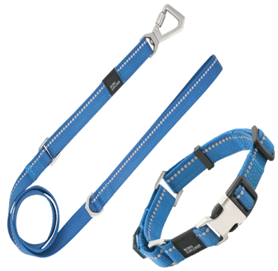 Pet Life 'advent' Outdoor Series 3m Reflective 2-in-1 Durable Martingale Training Dog Leash And Col In Blue
